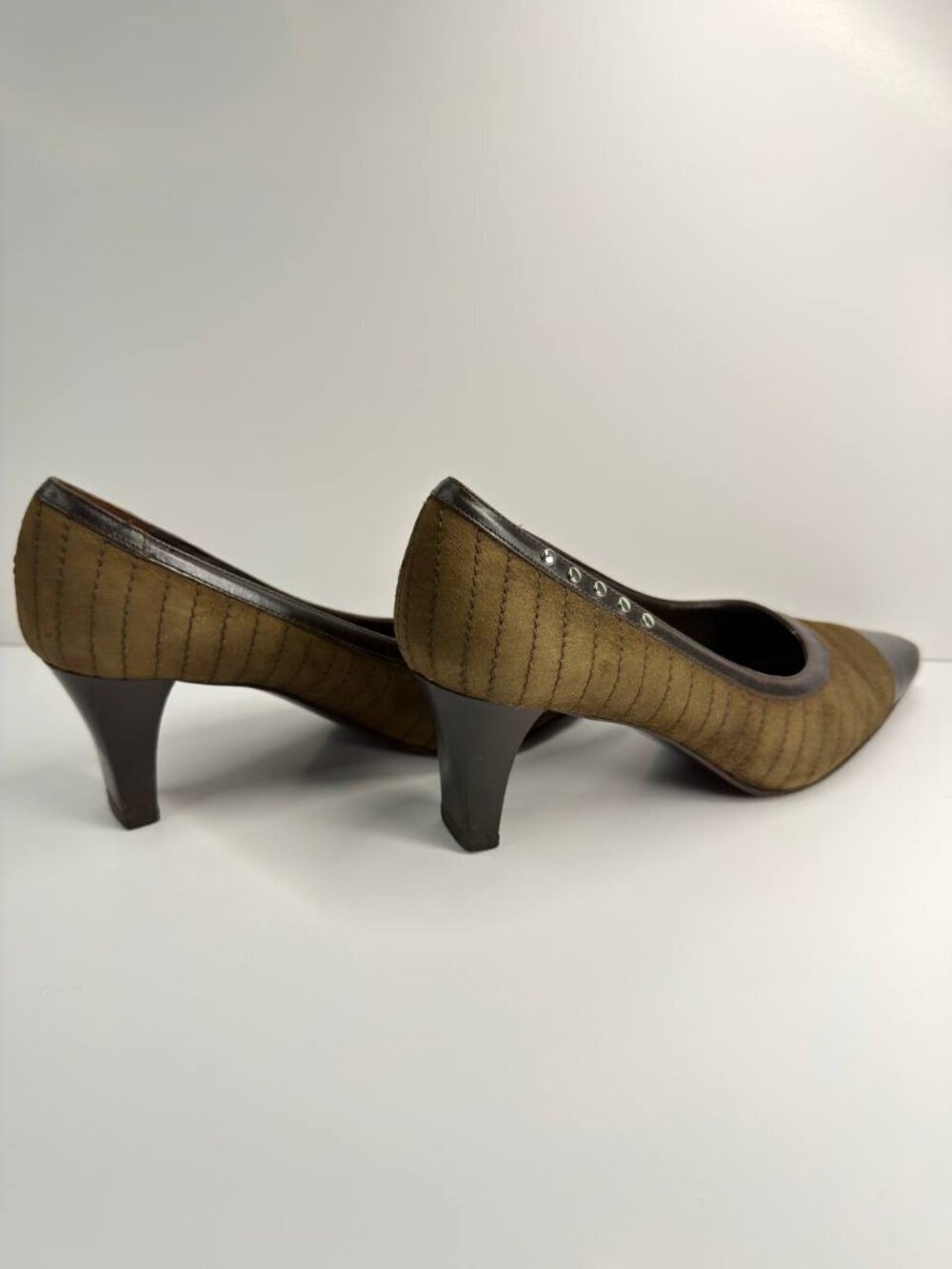 Valentina Rangoni Suede & Leather Heels – Women’s US 5.5B – Made in Italy - Picture 10 of 15